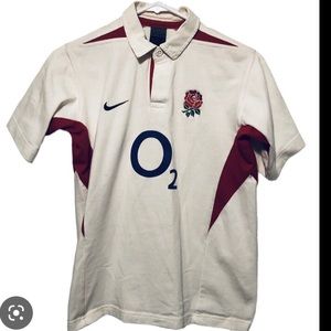 Nike England O2 Rose Arsenal Rugby Polo Jersey Men XL Embroidered Soccer